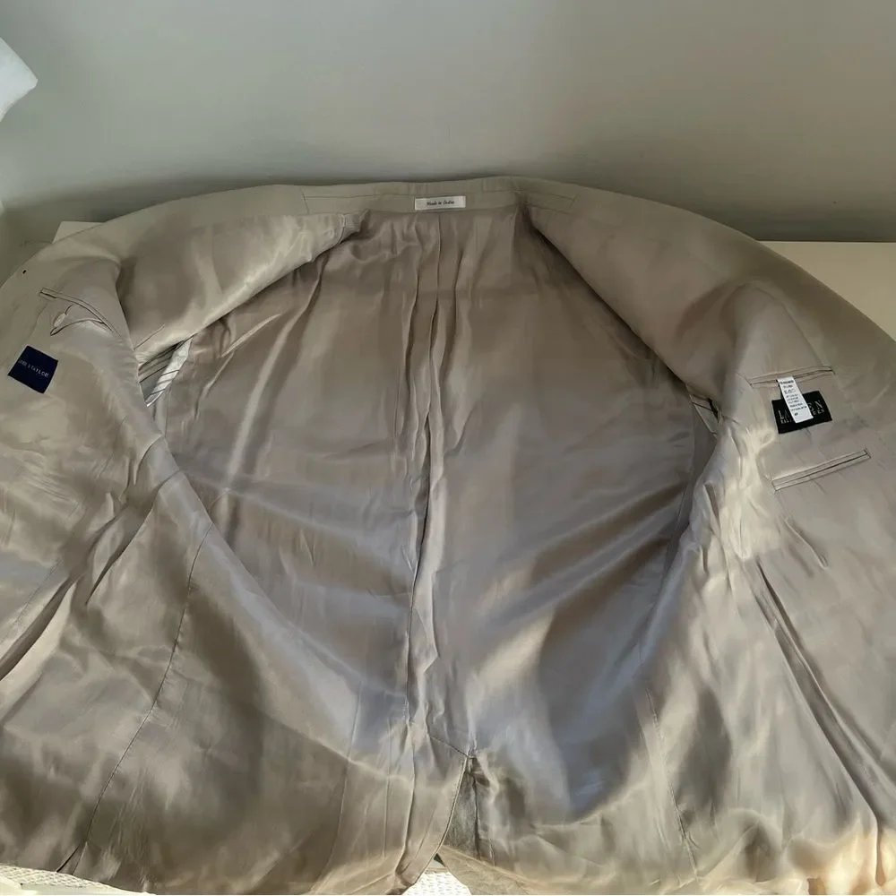 Lauren Ralph Lauren Linen Blazer Beige Tan Linen Size 46R Classic Wedding Preppy